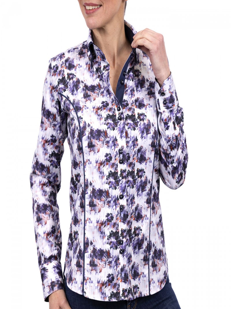 Chemise femme mode LIBERTA Blanc Violet - Kiabi