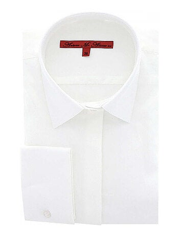 Chemise femme mousquetaire coupe cintrée Margaret Andrew Mac Allister Blanc , 34