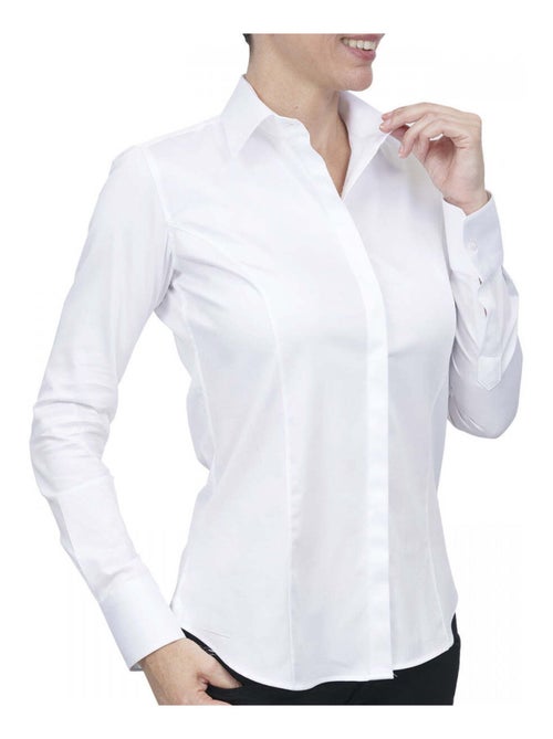 Chemise femme mousquetaire coupe cintrée Margaret Andrew Mac Allister Blanc , 34 - Kiabi