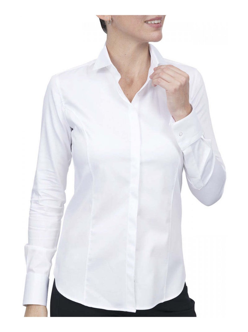 Chemise femme mousquetaire coupe cintrée Margaret Andrew Mac Allister Blanc , 34 Blanc - Kiabi