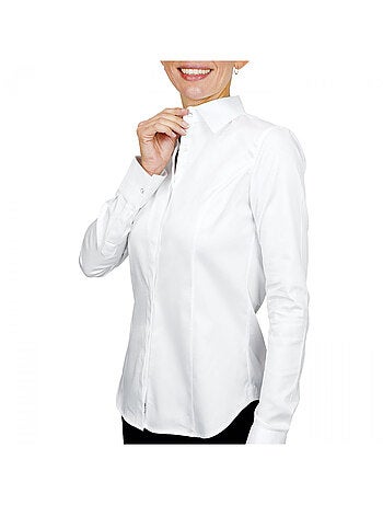 Chemise femme mousquetaire coupe cintrée NORFOLK Andrew Mac Allister Blanc , 44