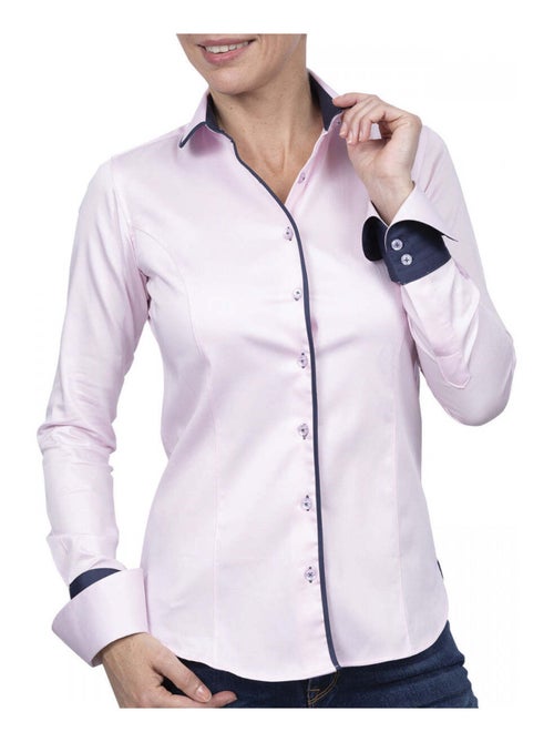 Chemise femme napolitaine coupe cintrée ASHLEY Andrew Mac Allister Blanc , Bleu , 40 - Kiabi
