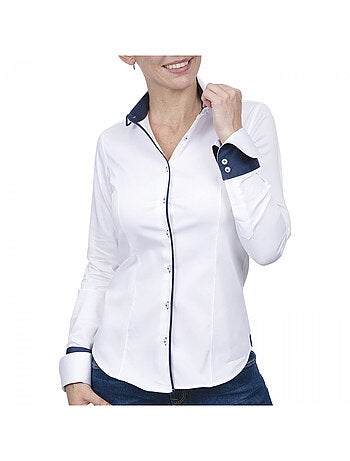 Chemise femme napolitaine coupe cintrée ASHLEY Andrew Mac Allister Gris , 38