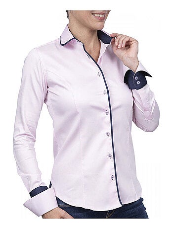 Chemise femme napolitaine coupe cintrée ASHLEY Andrew Mac Allister Gris , 40