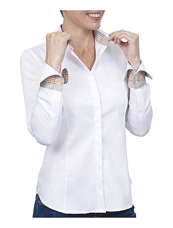Chemise femme napolitaine coupe cintrée TRUDY Andrew Mac Allister Blanc , 42