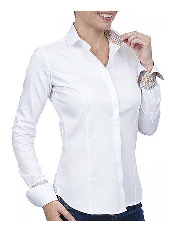 Chemise femme napolitaine coupe cintrée TRUDY Andrew Mac Allister Blanc , 38