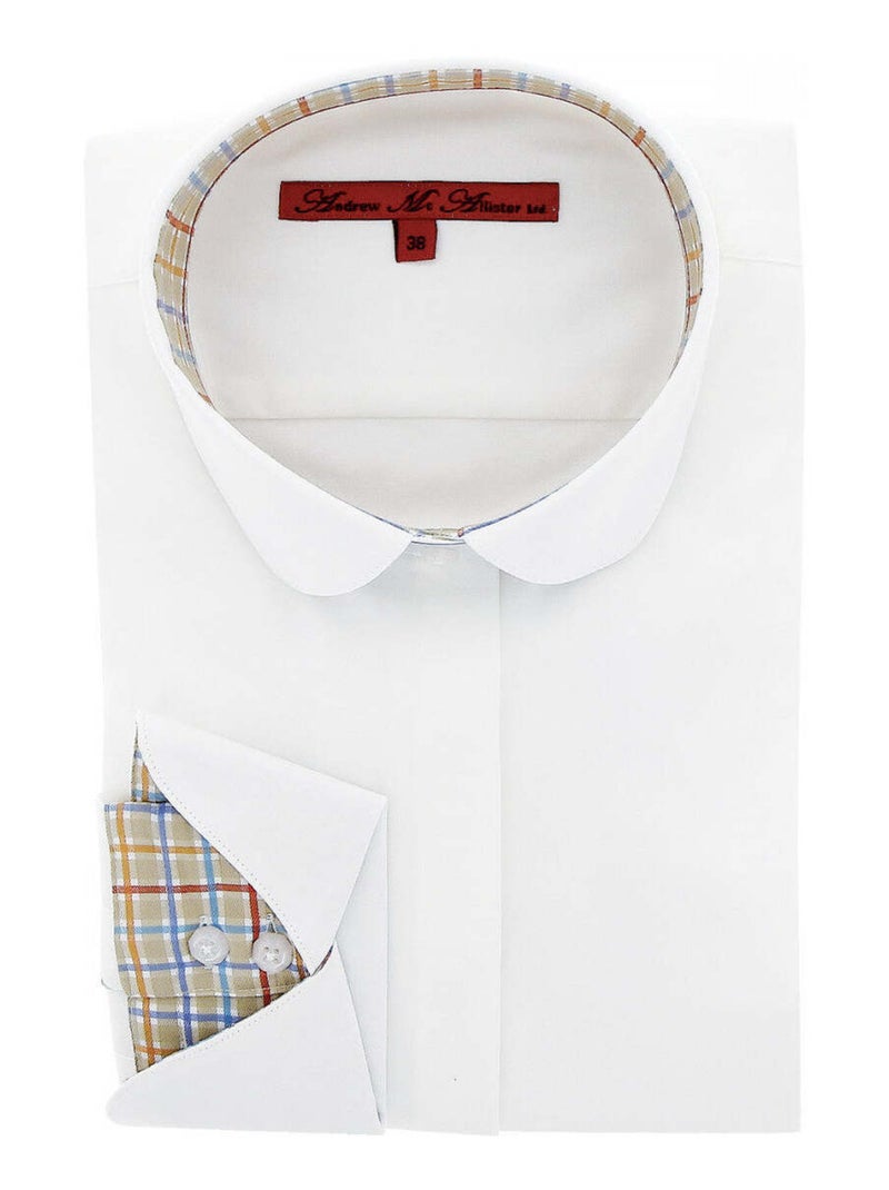 Chemise femme napolitaine coupe cintrée TRUDY Andrew Mac Allister Blanc , Bleu , 40 Blanc Bleu - Kiabi