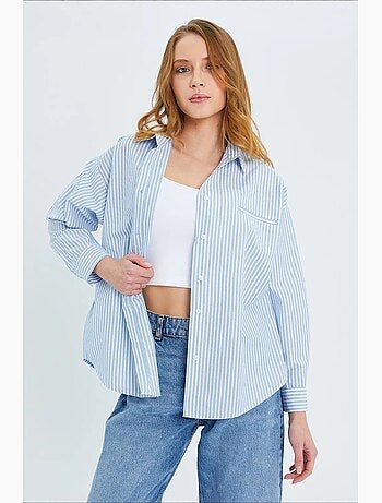 Chemise femme oversize rayée mixray