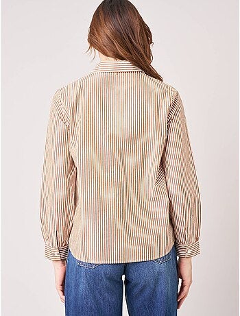 Chemise femme rayée brodée 'Deeluxe'