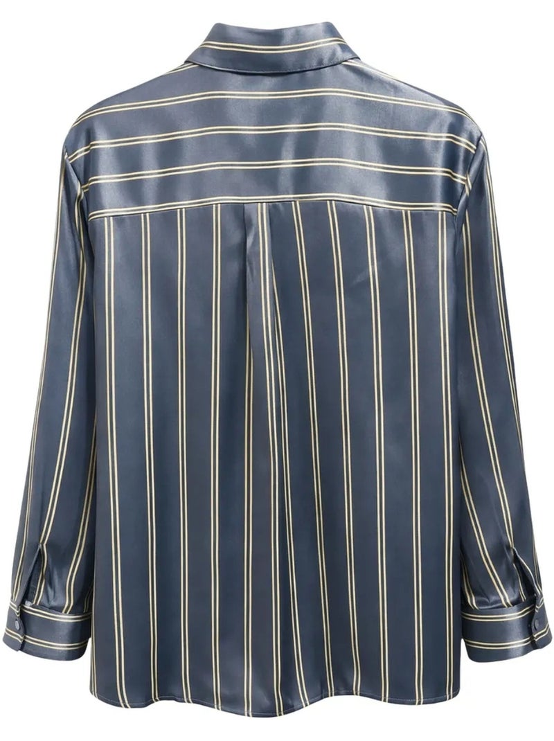 Chemise femme rayée mixray Bleu marine - Kiabi