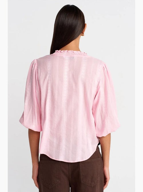 Chemise femme unie à col mao, tissée dilvin - Kiabi Chemise femme unie à col mao, tissée dilvin - Kiabi