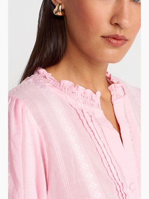 Chemise femme unie à col mao, tissée dilvin - Kiabi Chemise femme unie à col mao, tissée dilvin - Kiabi