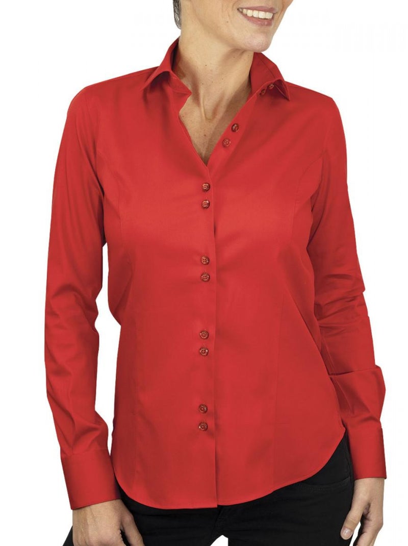 Chemise femme unie CASSY Rouge - Kiabi