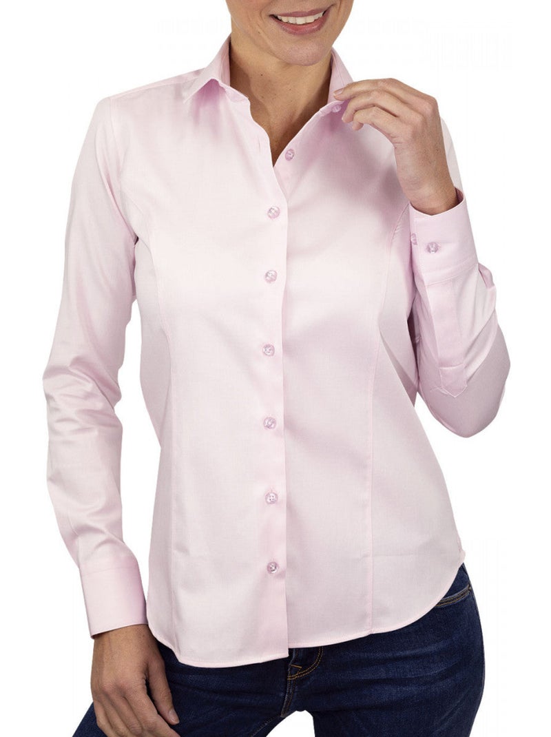 Chemise femme unie coupe cintrée CARLA Andrew Mac Allister Rose , 36 Rose - Kiabi