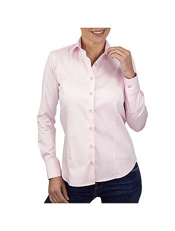 Chemise femme unie coupe cintrée CARLA Andrew Mac Allister Rose , 40
