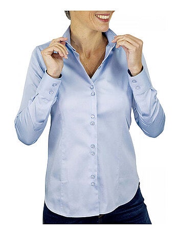 Chemise femme unie coupe cintrée CARMEN Andrew Mac Allister Bleu , 42