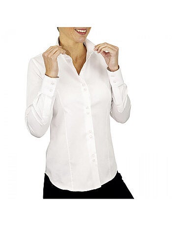 Chemise femme unie coupe cintrée CARMEN Andrew Mac Allister Bleu , 42