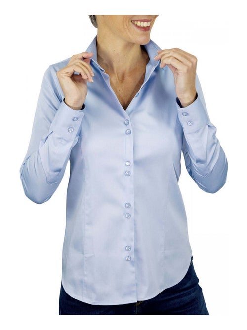 Chemise femme unie coupe cintrée CARMEN Andrew Mac Allister Blanc , 38 - Kiabi