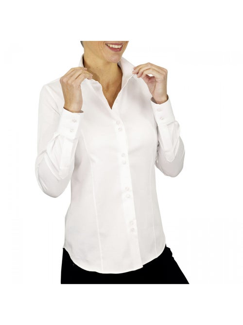 Chemise femme unie coupe cintrée CARMEN Andrew Mac Allister Blanc , 38 - Kiabi