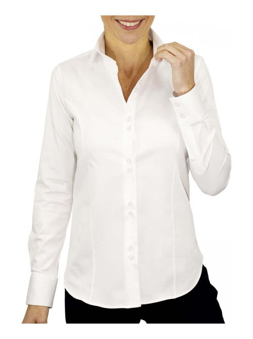 Chemise femme unie coupe cintrée CARMEN Andrew Mac Allister Bleu , 42 - Kiabi
