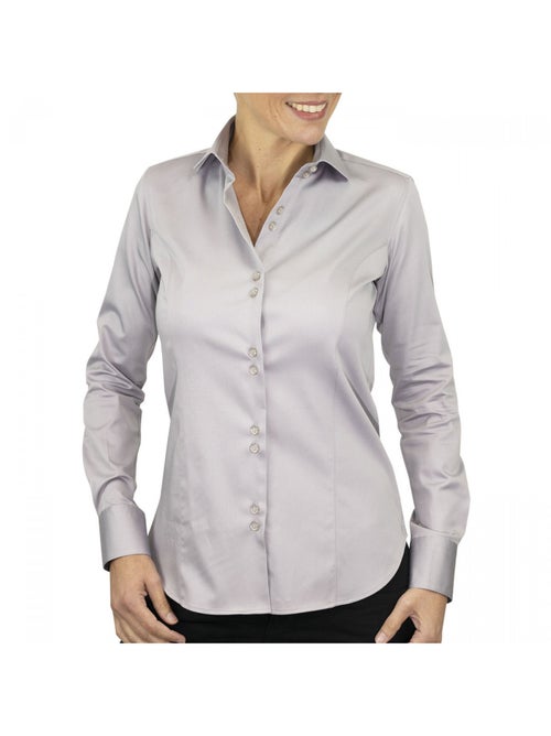 Chemise femme unie coupe cintrée CASSY Andrew Mac Allister Gris , 34 - Kiabi