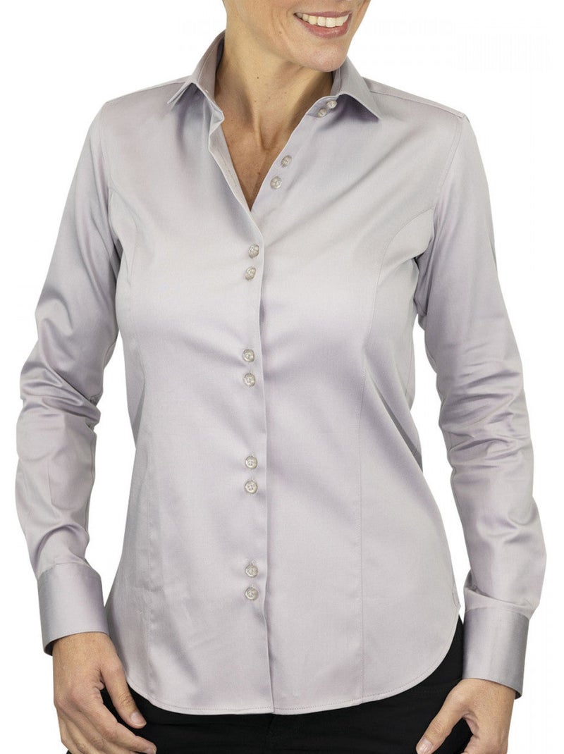 Chemise femme unie coupe cintrée CASSY Andrew Mac Allister Gris , 36 Gris - Kiabi