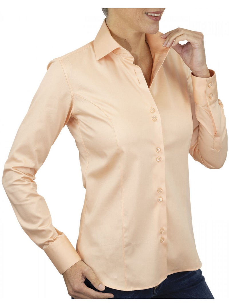 Chemise femme unie coupe cintrée CASSY Andrew Mac Allister Orange - Kiabi