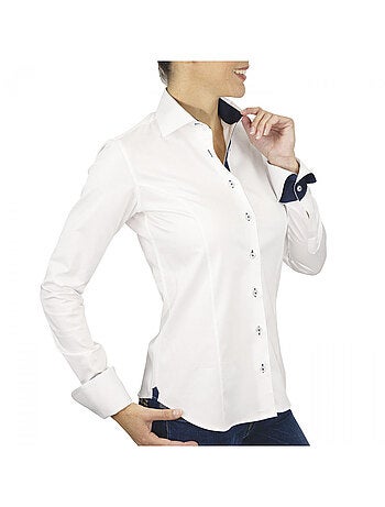Chemise femme unie coupe cintrée CLAIRE Andrew Mac Allister Blanc , 40