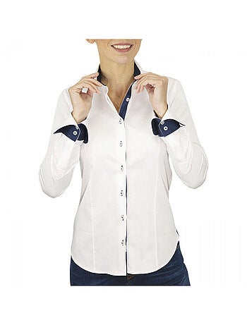 Chemise femme unie coupe cintrée CLAIRE Andrew Mac Allister Blanc , 40