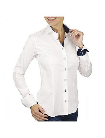 Chemise femme unie coupe cintrée CLAIRE Andrew Mac Allister Blanc , 40