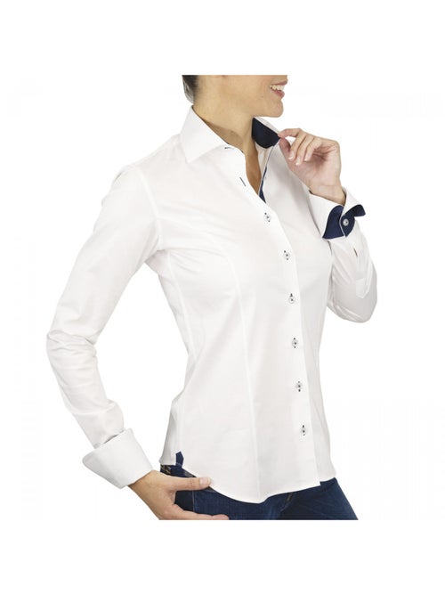 Chemise femme unie coupe cintrée CLAIRE Andrew Mac Allister Blanc , 40 - Kiabi