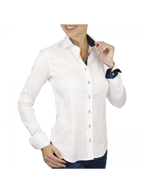 Chemise femme unie coupe cintrée CLAIRE Andrew Mac Allister Blanc , 40 - Kiabi