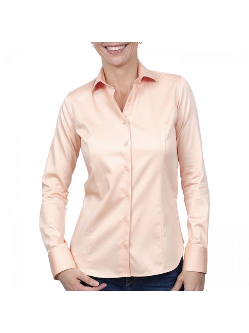Chemise femme unie coupe cintrée CORRIE Andrew Mac Allister Bleu , 40 - Kiabi