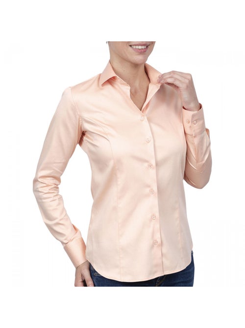 Chemise femme unie coupe cintrée CORRIE Andrew Mac Allister Bleu , 40 - Kiabi