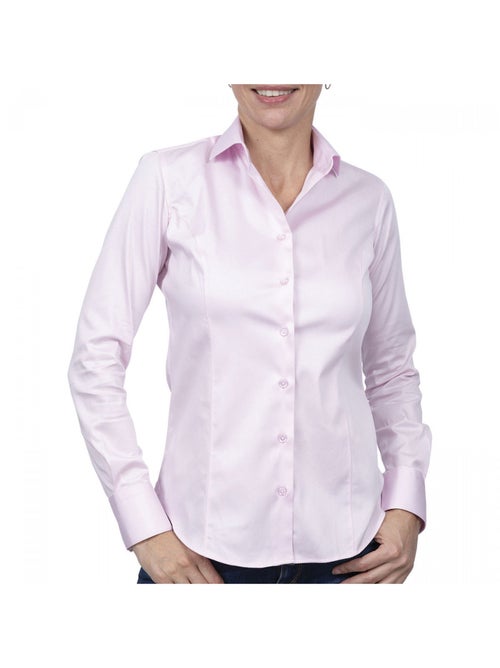 Chemise femme unie coupe cintrée CORRIE Andrew Mac Allister Bleu , 40 - Kiabi