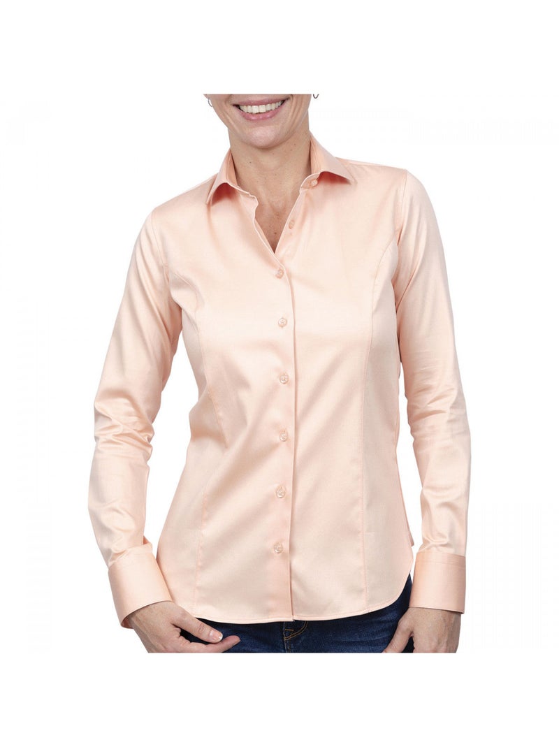 Chemise femme unie coupe cintrée CORRIE Andrew Mac Allister Bleu - Kiabi