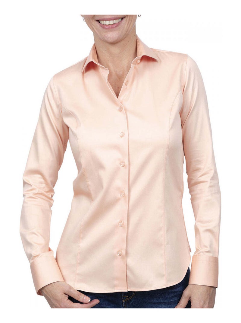 Chemise femme unie coupe cintrée CORRIE Andrew Mac Allister Rose , 40 Rose - Kiabi
