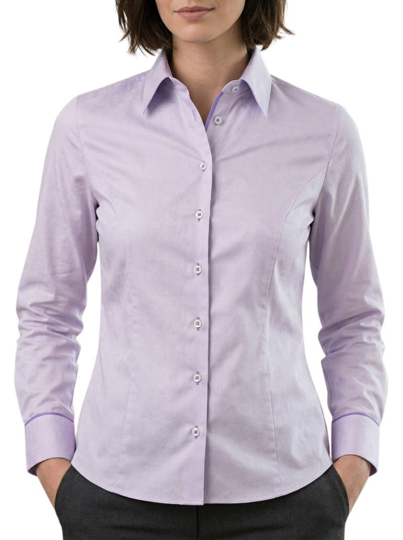 Chemise femme unie coupe cintrée FLORETTE Andrew Mc Allister Parme - Kiabi