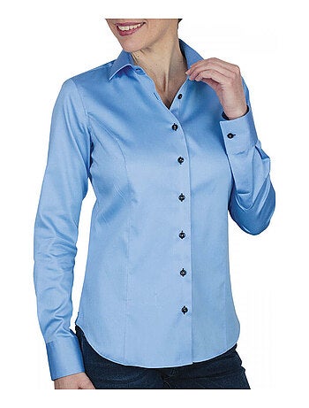 Chemise femme unie coupe cintrée KRYSTAL Andrew Mac Allister Bleu clair , 40