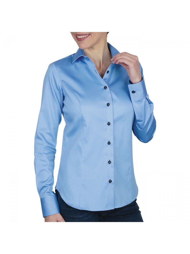 Chemise femme unie coupe cintrée KRYSTAL Andrew Mac Allister Bleu , 42 Bleu - Kiabi