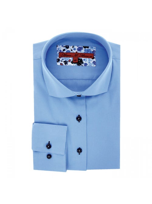 Chemise femme unie coupe cintrée KRYSTAL Andrew Mac Allister Bleu , 42 - Kiabi