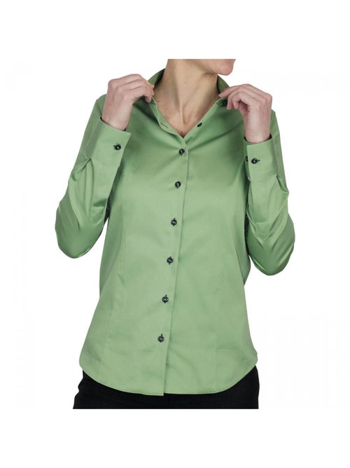 Chemise femme unie coupe cintrée KRYSTAL Andrew Mac Allister Bleu , 42 - Kiabi