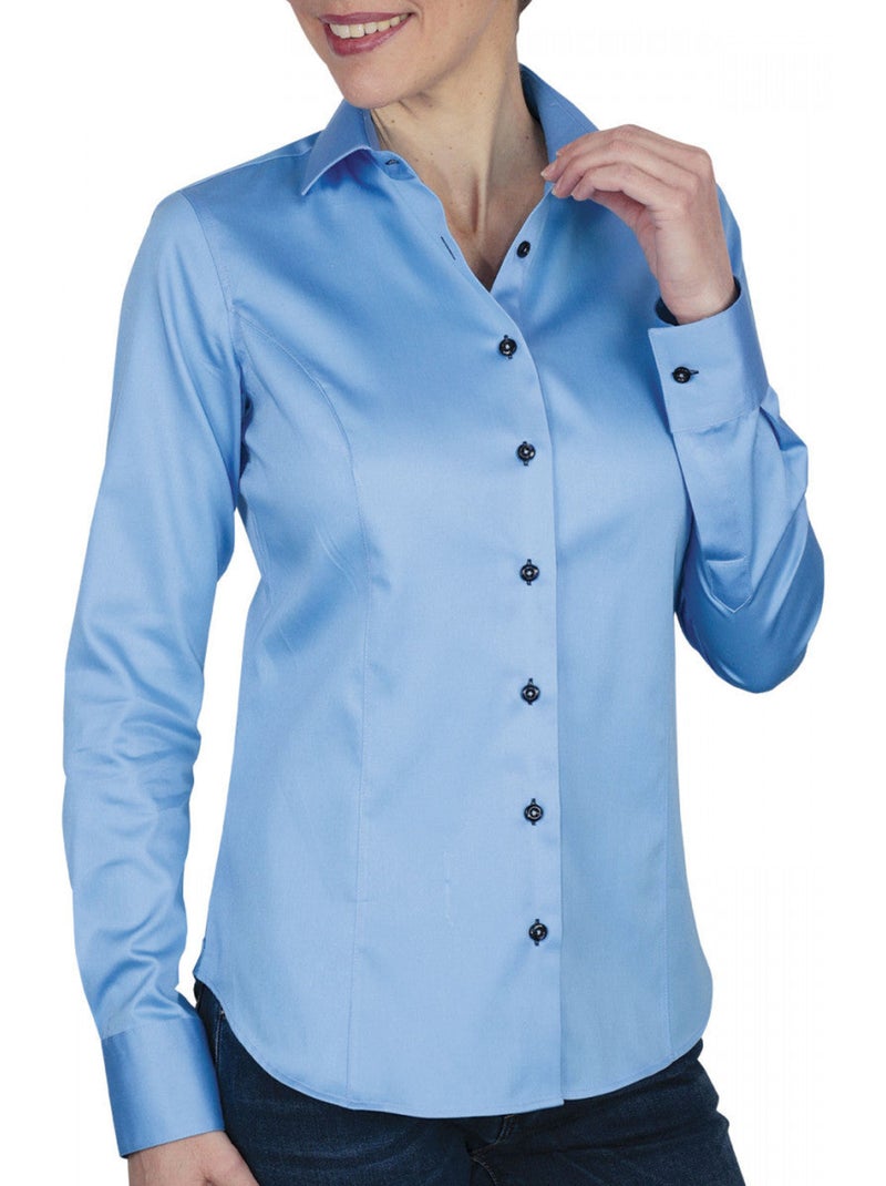 Chemise femme unie coupe cintrée KRYSTAL Andrew Mac Allister Bleu - Kiabi