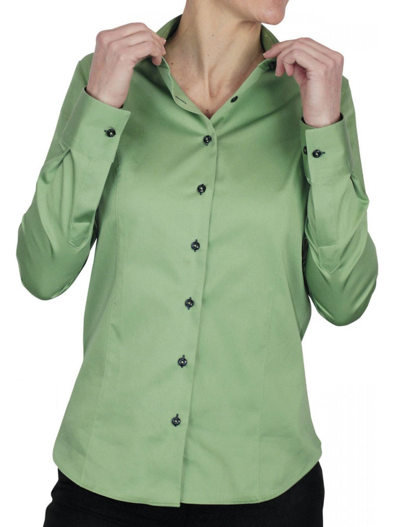 Chemise femme unie coupe cintrée KRYSTAL Andrew Mac Allister Bleu clair - Kiabi