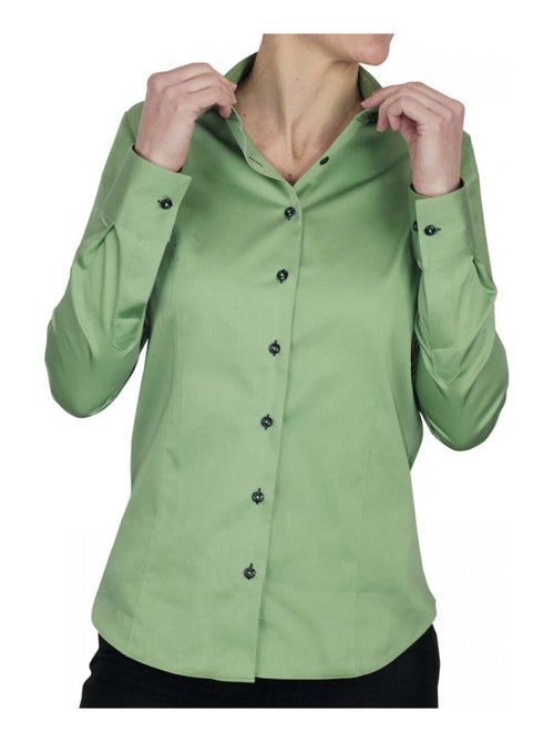 Chemise femme unie coupe cintrée KRYSTAL Andrew Mac Allister Vert , 38 - Kiabi