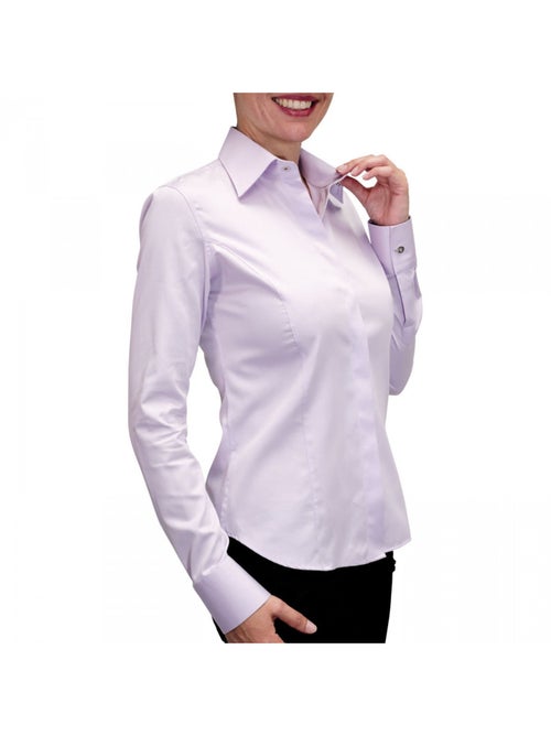 Chemise femme unie coupe cintrée NEW STYL Andrew Mac Allister Parme , 42 - Kiabi