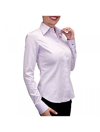 Chemise femme unie coupe cintrée NEW STYL Andrew Mac Allister Bleu , 46