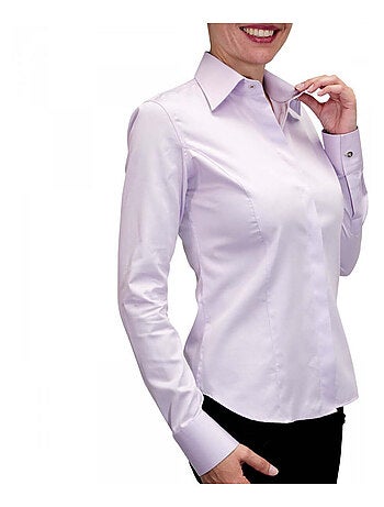 Chemise femme unie coupe cintrée NEW STYL Andrew Mac Allister Bleu , 46