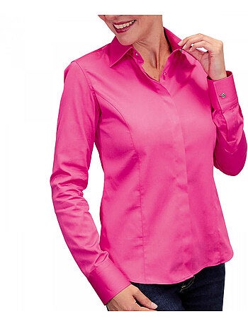 Chemise femme unie coupe cintrée NEW STYL Andrew Mac Allister Bleu , 46