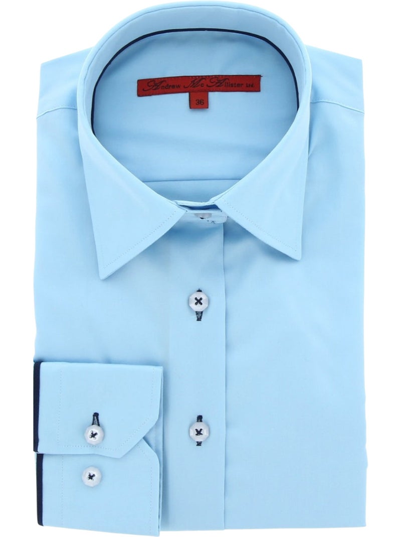 Chemise femme unie coupe cintrée OCEANE Andrew Mc Allister Bleu clair - Kiabi